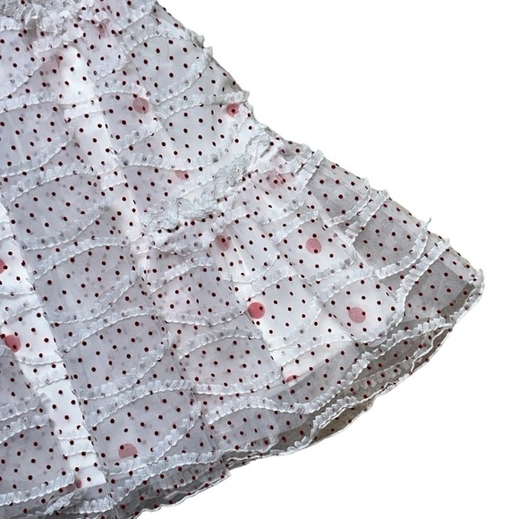 For Love & Lemons Ilaria Red and White Polka Dot Mini Dress US S - Picture 10 of 12